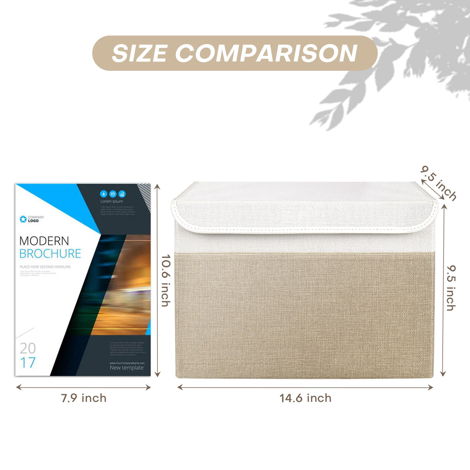 Bagnizer Large 22 Quart Linen Fabric Foldable Storage Bin Cube Organizer Basket with Flip-Top Lid & Handles, Clothes Blanket Box for Home, Office, Closet, Beige & White, 4 Pack 14.6 x 9.5 x 9.5”