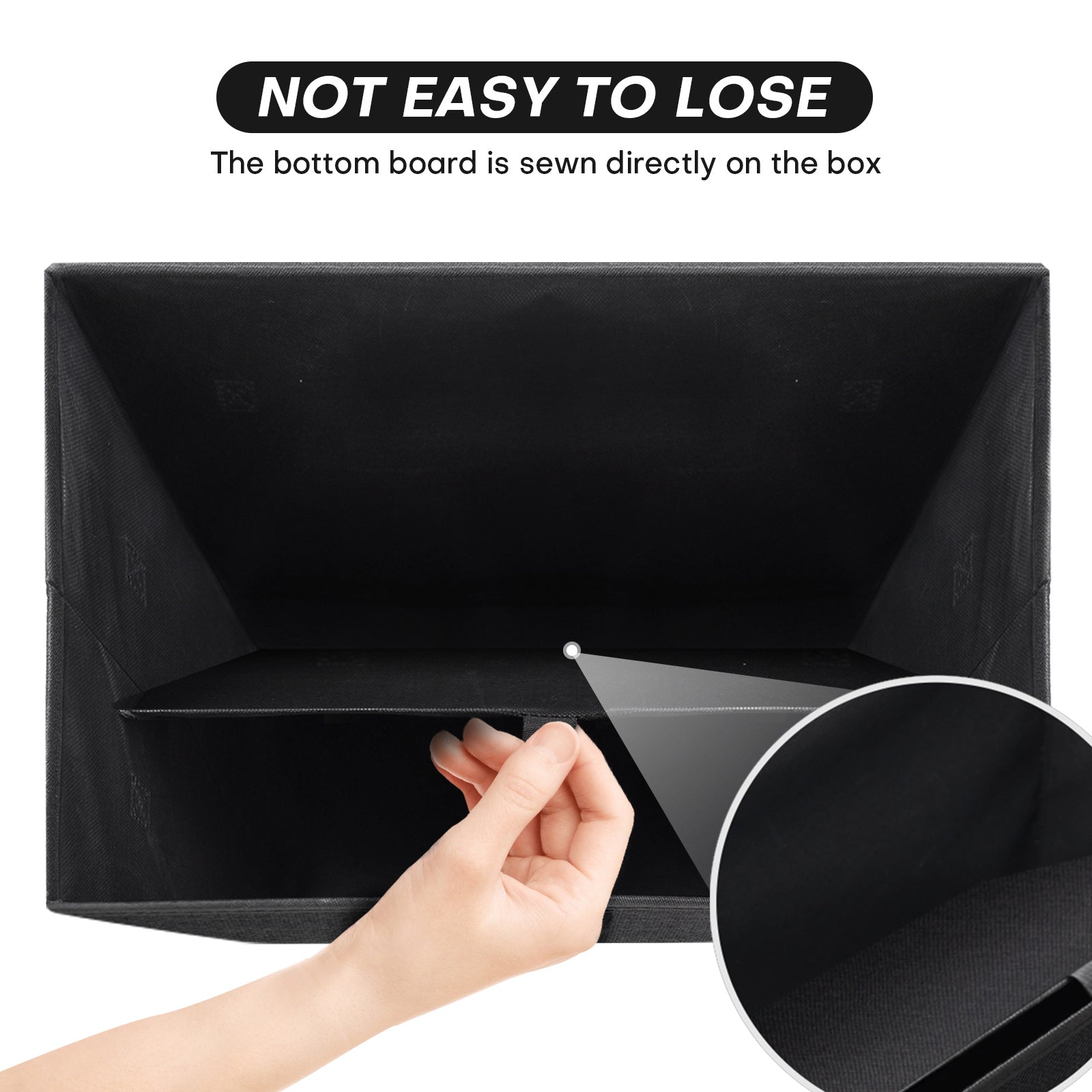 Bagnizer Large 22 Quart Linen Fabric Foldable Storage Bin Cube Organizer Basket with Flip-Top Lid & Handles, Clothes Blanket Box for Home, Office, Closet, Black, 4 Pack 14.6 x 9.5 x 9.5”