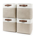 Bagnizer Collapsible Fabric Storage Cubes 11x11 Cube Storage Bins, 4 Pack Closet Baskets Box with Handles for Organizing, Shelf, Toys, Clothes, Home, Office, Nursery