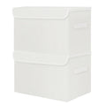 Bagnizer Large 42 Quarts Fabric Storage Bins with Lids [2-Pack] Linen Collapsible Foldable Storage Cubes, Closet Organizer Containers boxes with Handles for Home Office (16.7 x 12 x 12, White)